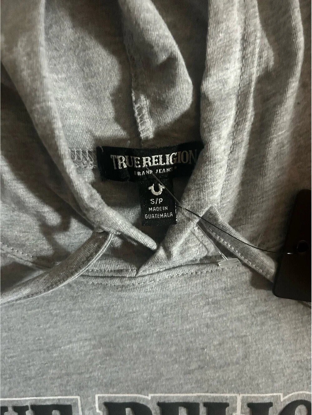 TRUE RELIGION HOODED TANK T-SHIRT. SLEEVELESS. GRAY. SIZE S